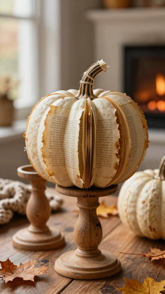 Vintage Book Page Pumpkins