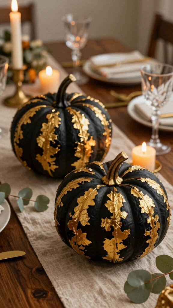 Gilded Metallic Foil Pumpkins