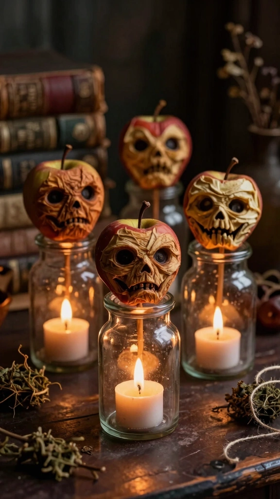 Creepy Shrunken Apple Heads