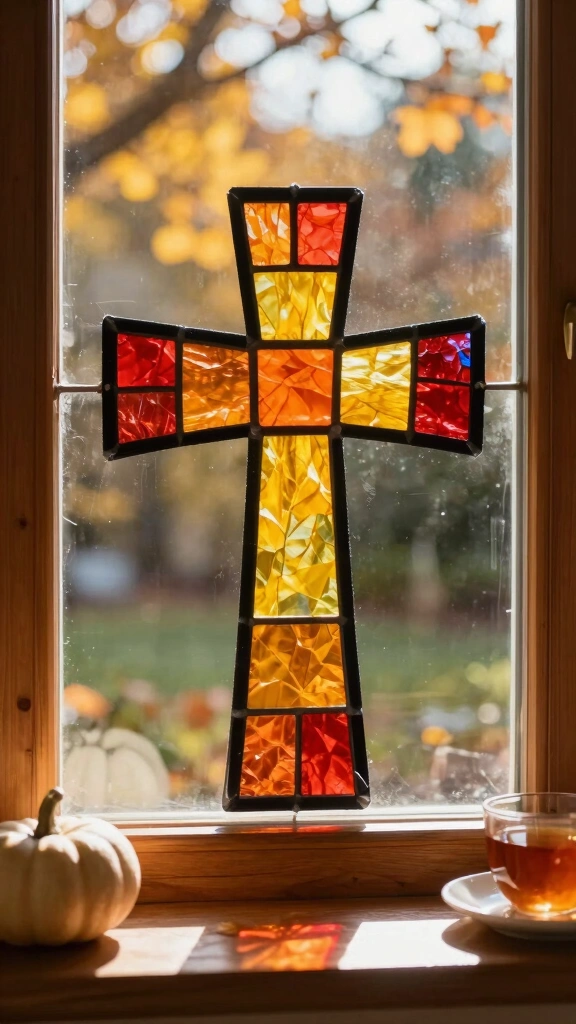 Stained Glass Cross Suncatchers