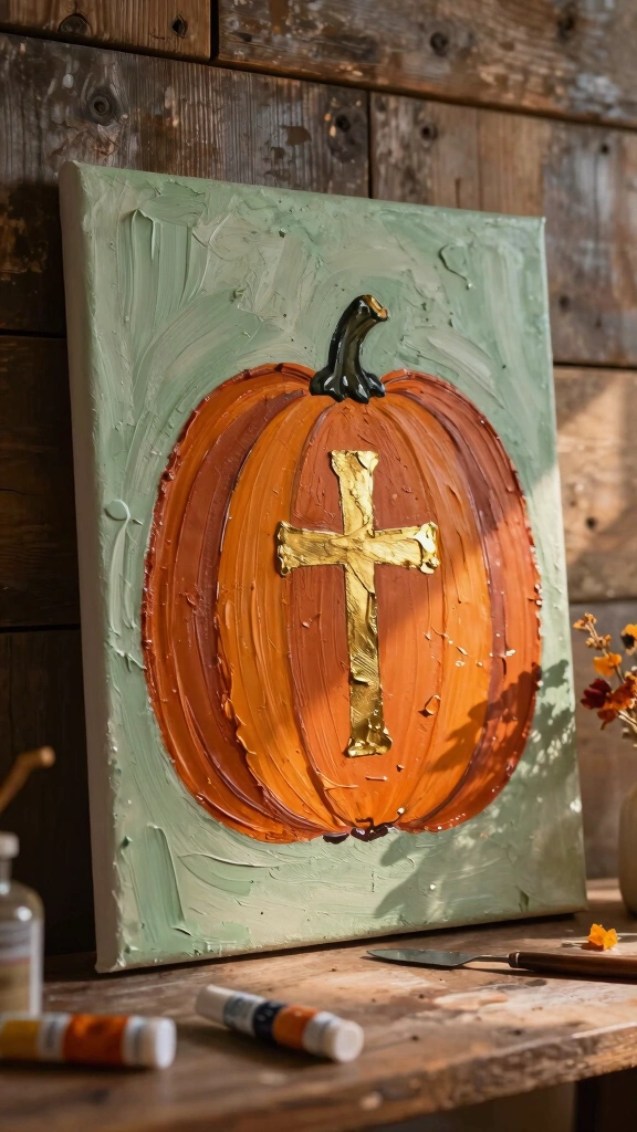 Christian Pumpkin Canvas Art