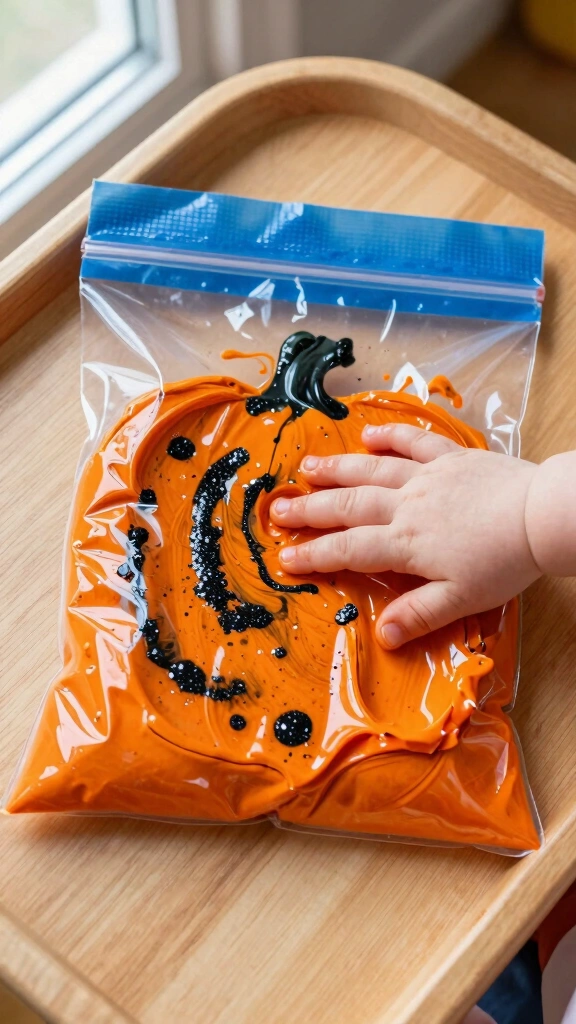Mess-Free Pumpkin Sensory Bag