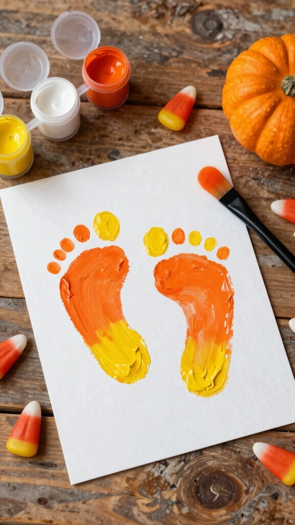 Sweet Candy Corn Footprints