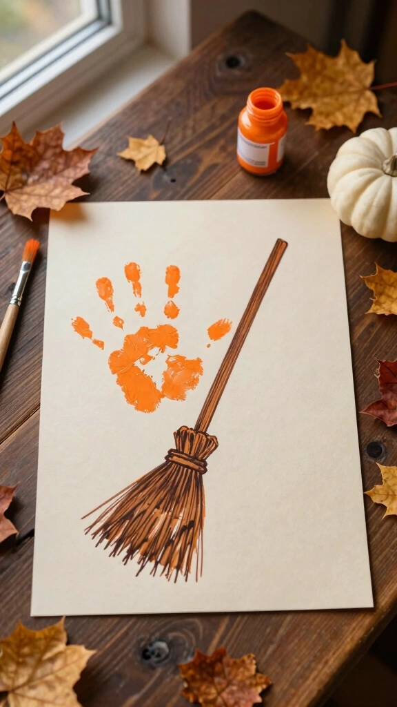 Handprint Witch's Broom