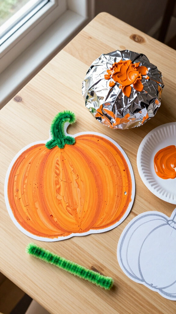 Foil-Painted Shiny Pumpkins