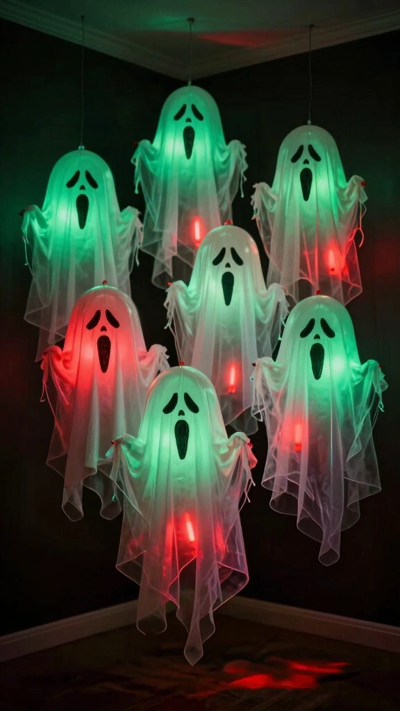 Floating Balloon Ghosts with Glow Sticks