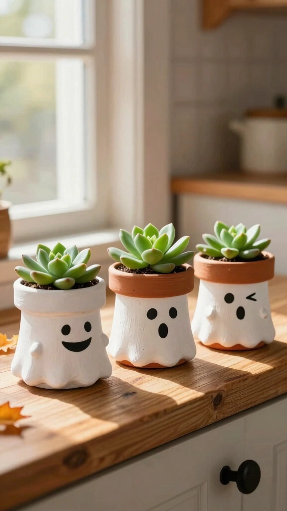 Clay Pot Ghost Planters