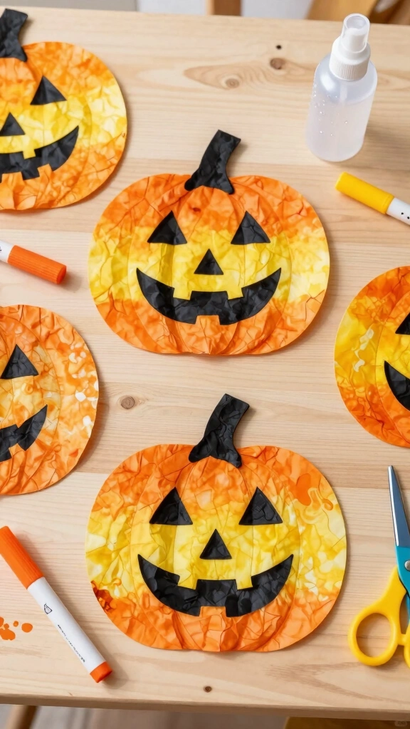 Watercolor Coffee Filter Pumpkins