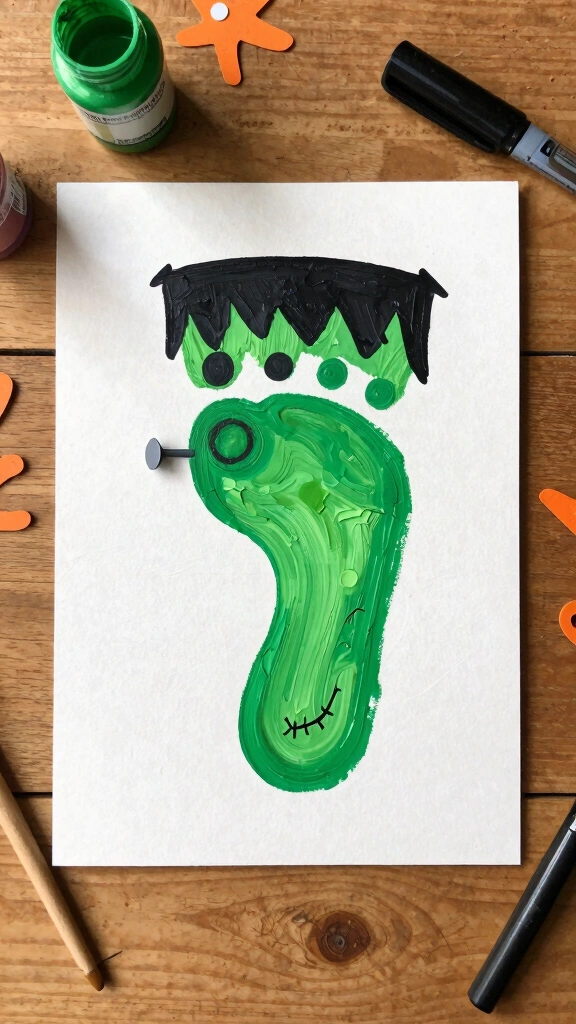 Cute Frankenstein Footprints