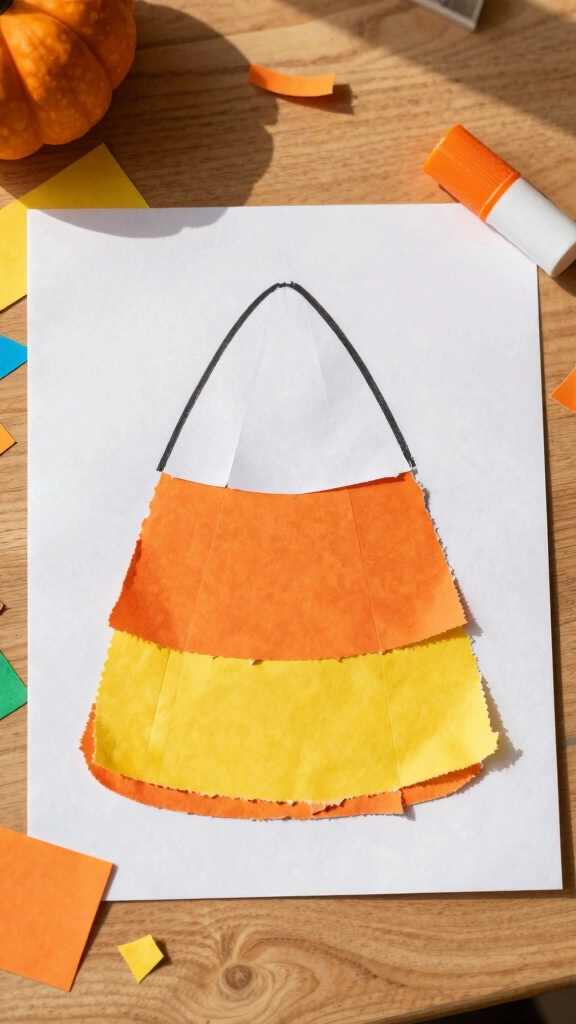 Torn Paper Candy Corn