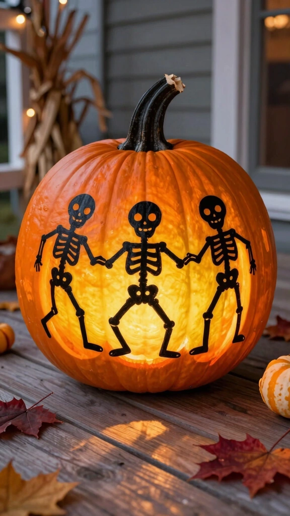 Dancing Skeleton Silhouettes