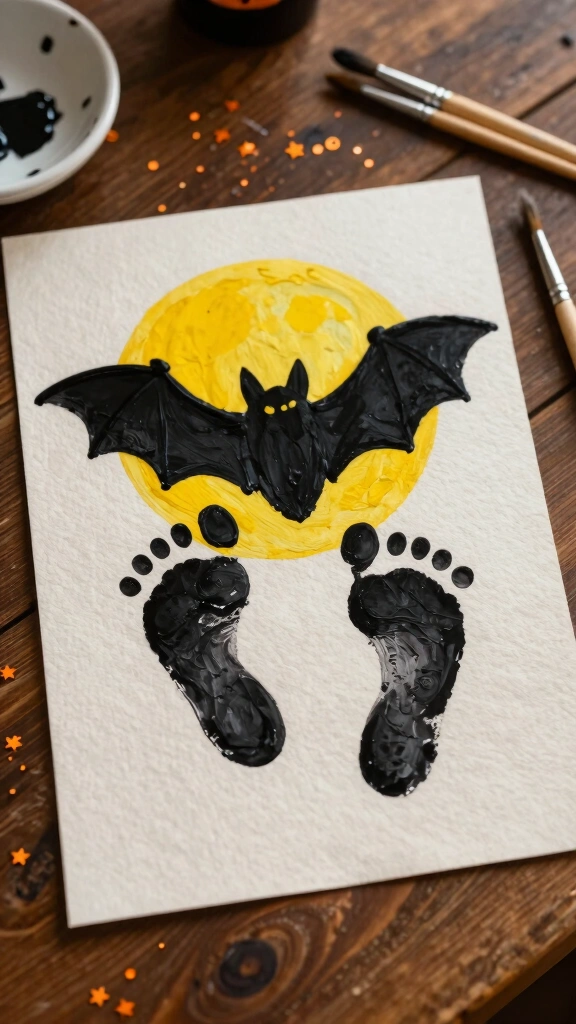 Flying Bat Silhouette