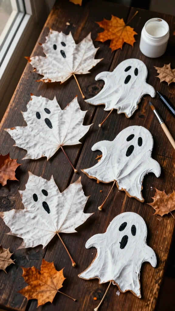 Eco-Friendly Painted Ghost Leaves