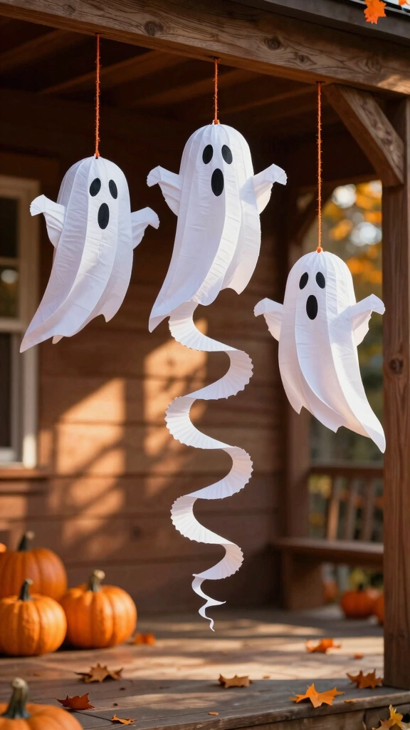 Whimsical Paper Plate Ghost Spirals