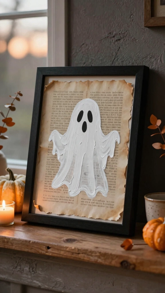 Upcycled Book Page Ghost Art