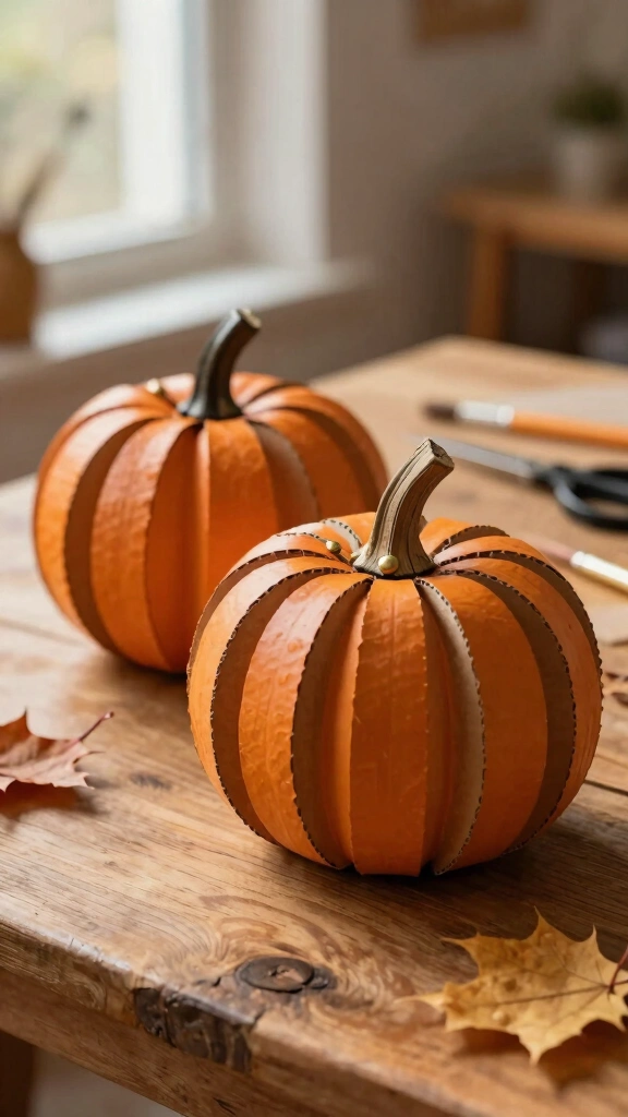 3D Accordion Cardboard Pumpkins