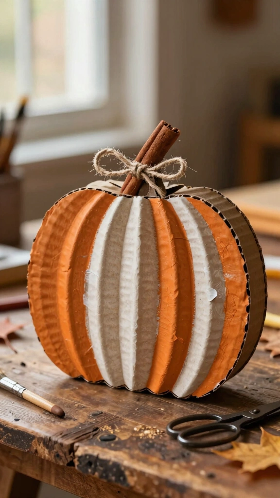 Rustic Corrugated Cardboard Pumpkins