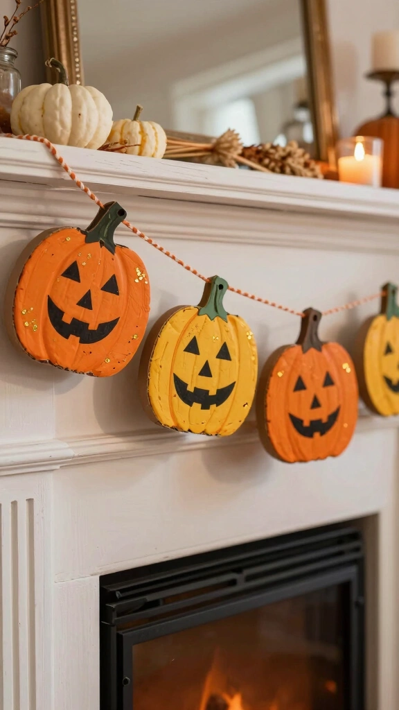 Upcycled Cereal Box Pumpkin Garland