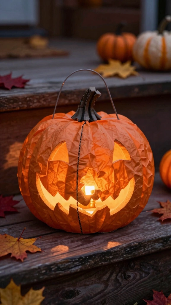 Cardboard Pumpkin Lanterns