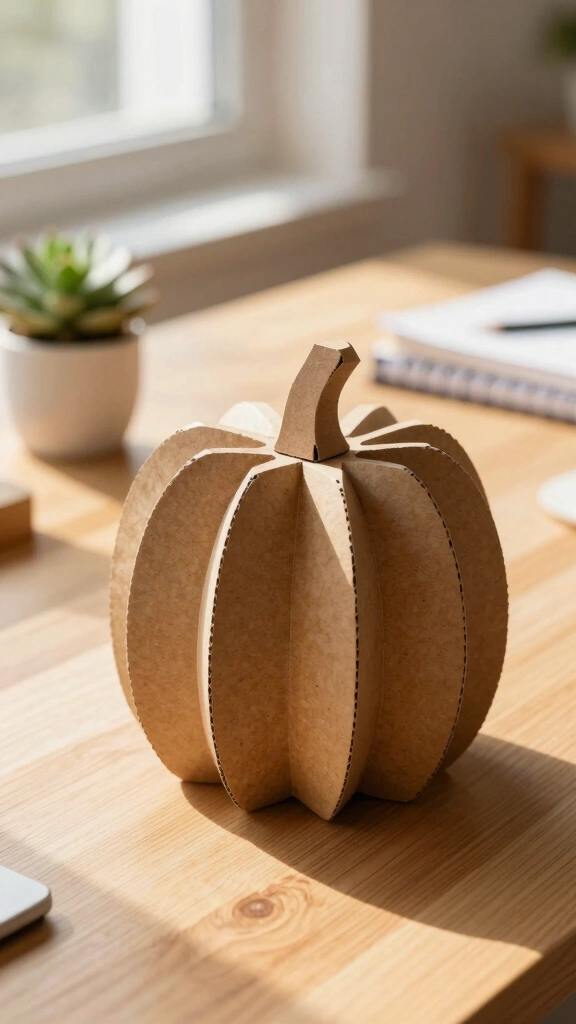 Geometric Interlocking 3D Cardboard Pumpkins
