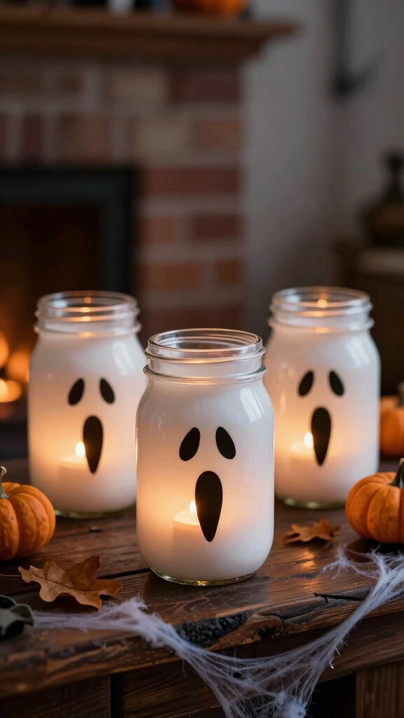 Ghostly White Luminary Jars