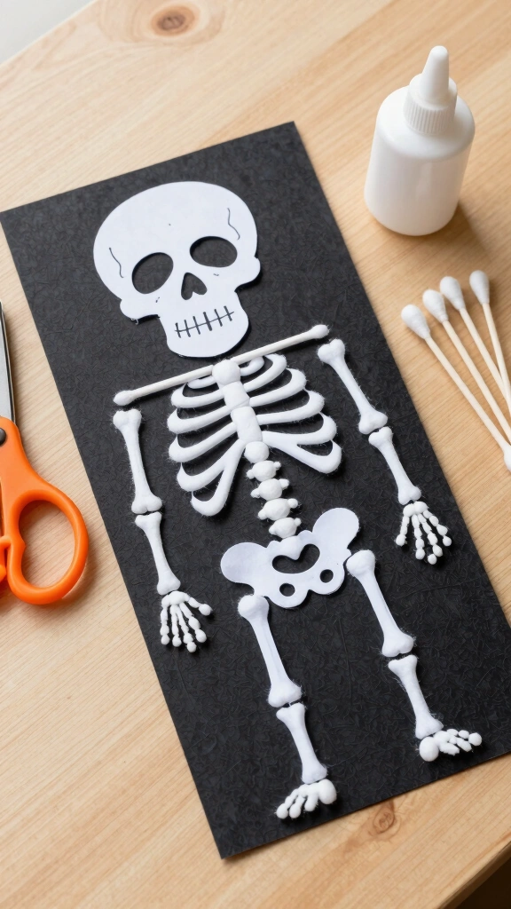Fine Motor Q-Tip Skeletons