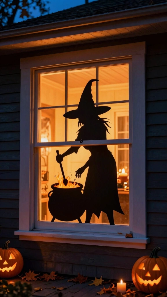 Silhouette Window Witch