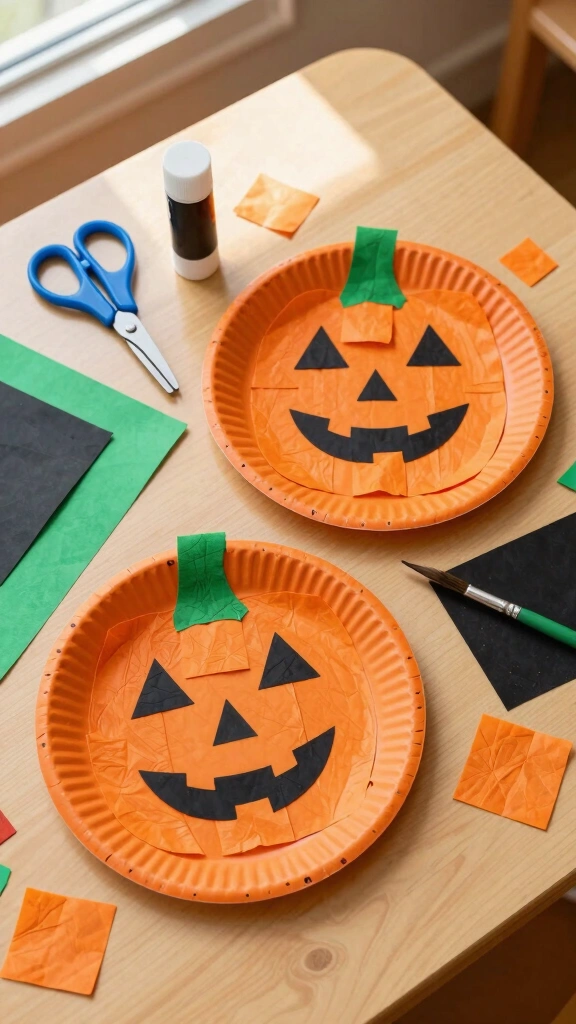 Classic Paper Plate Pumpkins