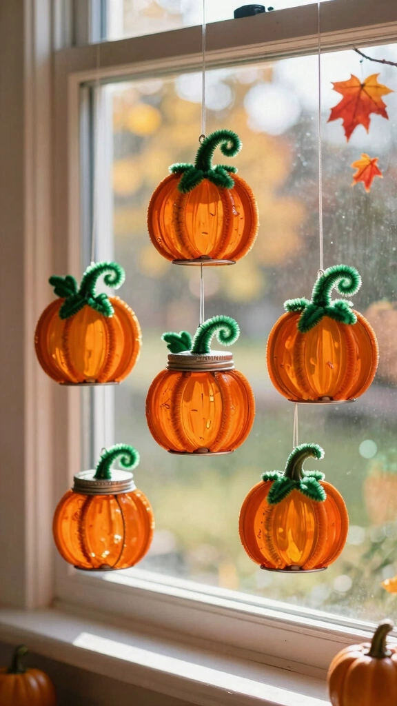 Mason Jar Lid Pumpkins