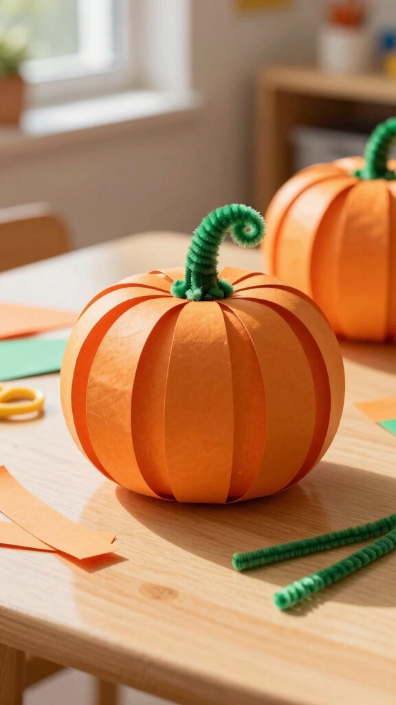 Loop Paper Strip Pumpkins