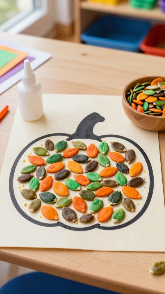 Rainbow Pumpkin Seed Art