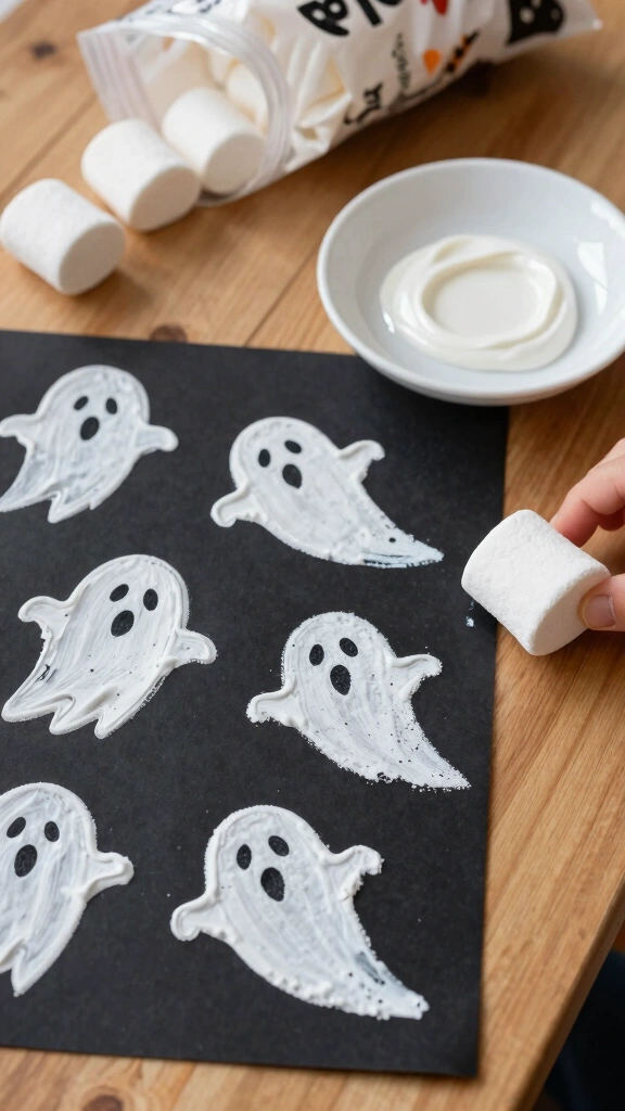 Marshmallow Stamped Ghosts