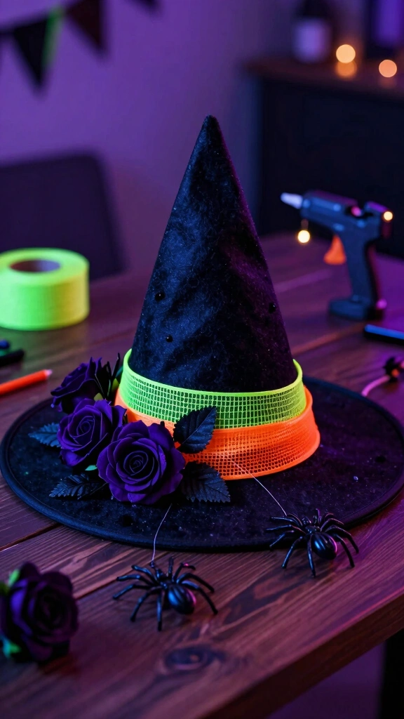 Neon Ribbon Witch Hat