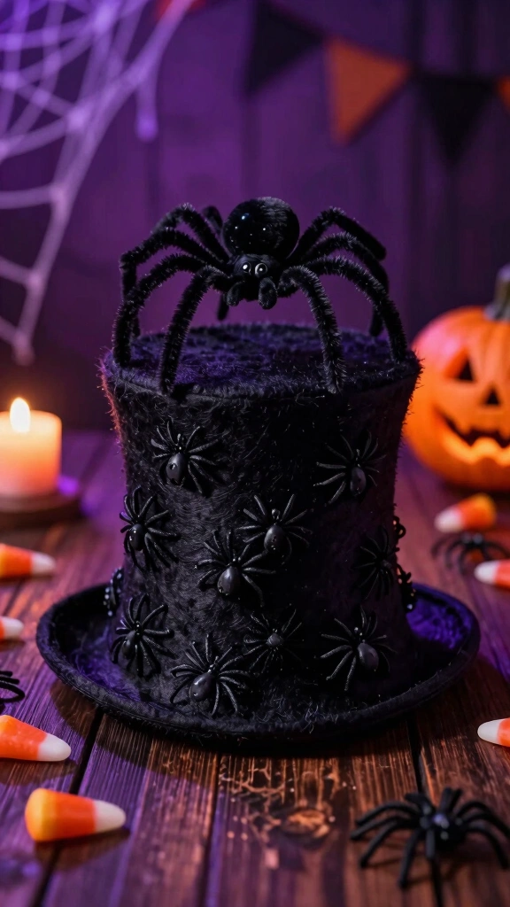 Creepy Crawler Spider Top Hat