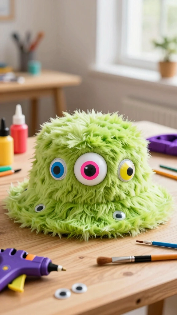 Fuzzy Monster Eyes Bucket Hat