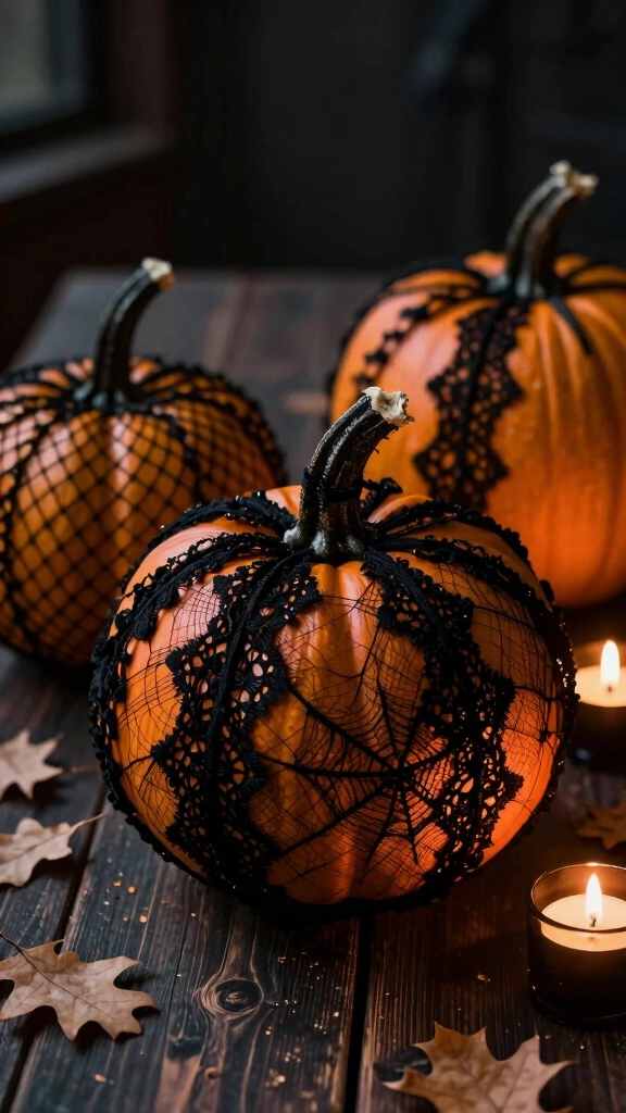 Terrifyingly Textured Lace Pumpkins