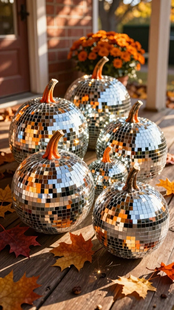 Sparkly Disco Ball Pumpkins