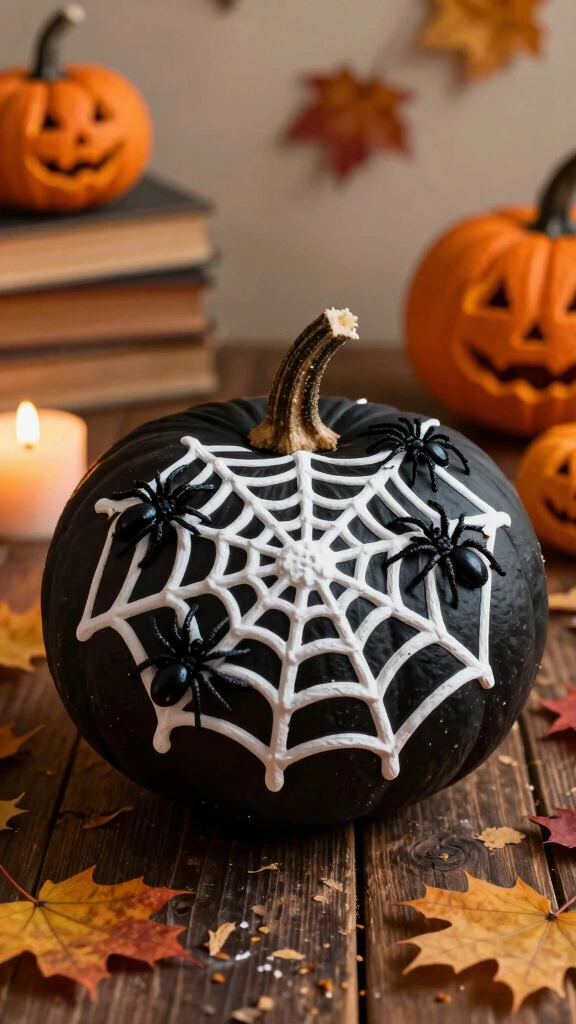 The Creepy Crawly Spider Web Pumpkin