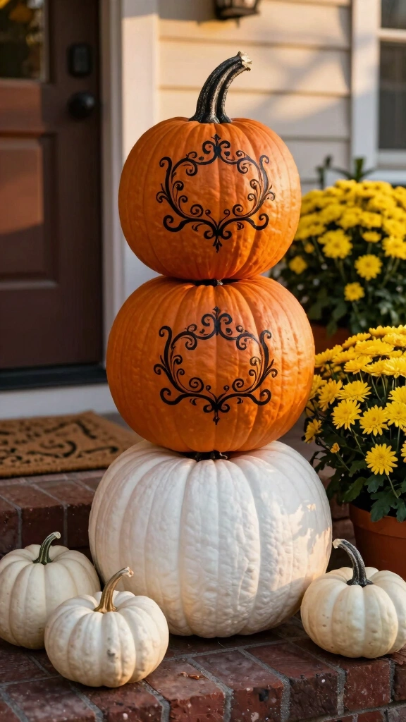 Elegant Monogrammed Pumpkins