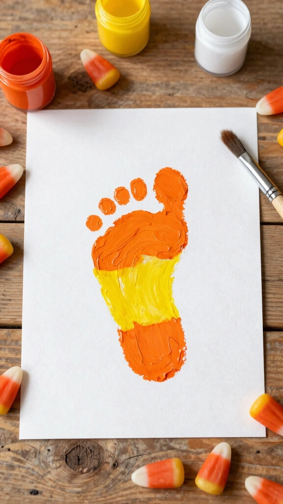 Sweet Candy Corn Footprints