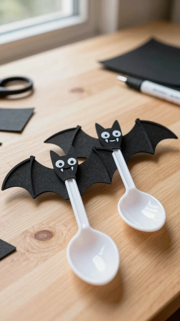 Plastic Spoon Bat Puppets