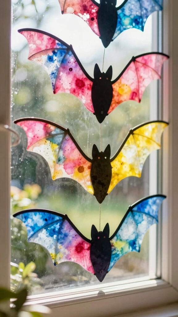 Coffee Filter Watercolor Bats