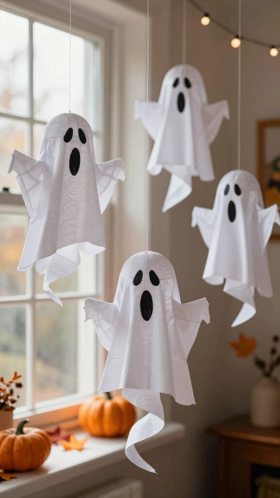 Twirling Spiral Hanging Ghosts