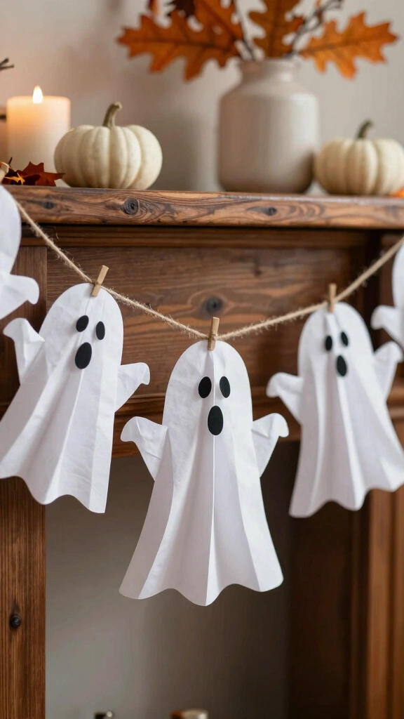 Accordion Fold Paper Ghosts