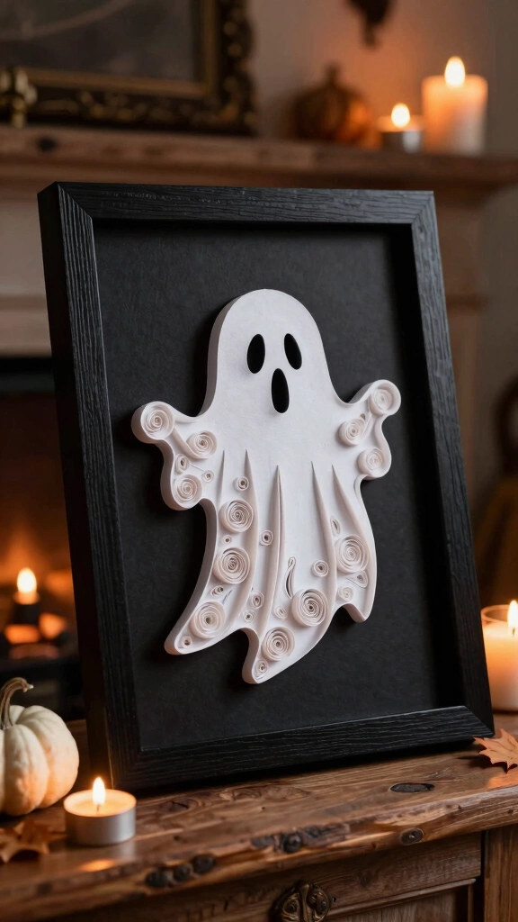 Quilled Paper Ghost Art