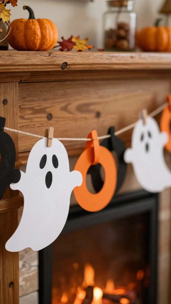 Classic Paper Chain Ghost Garland