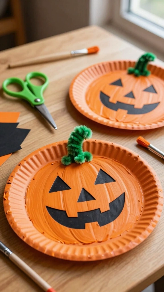 Classic Paper Plate Pumpkins