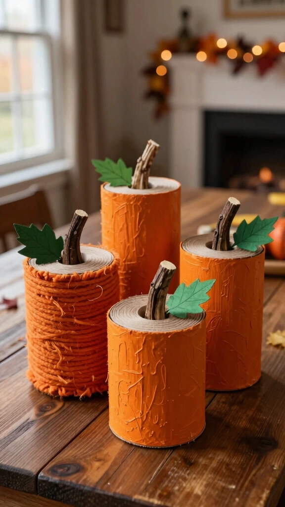 Upcycled Toilet Paper Roll Pumpkins