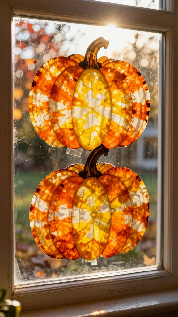 Coffee Filter Tie-Dye Pumpkins