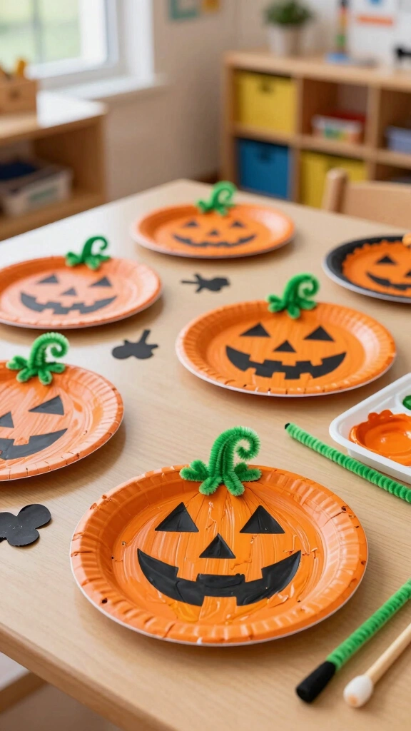 Paper Plate Pumpkins